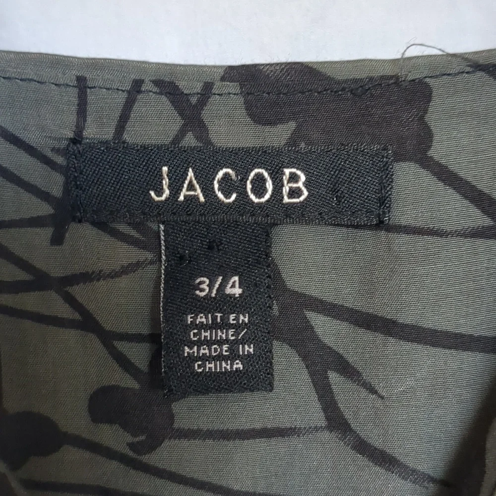 JACOB dress grey silk cotton v-neck sleeveless pleated lined dress 4 - Picture 6 of 12